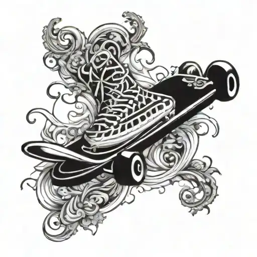 skate board tattoo design idea