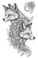 two headed fox  tattoo design idea
