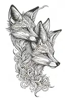 two headed fox  tattoo design idea