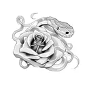 Snake and rose tattoo design idea