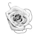 Snake and rose tattoo design idea