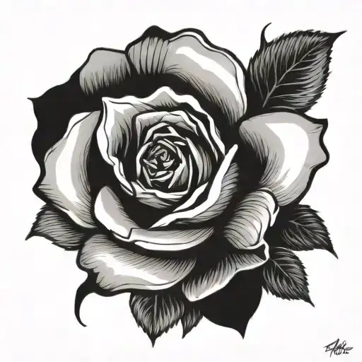 rose perseverance tattoo design idea