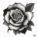 rose perseverance tattoo design idea