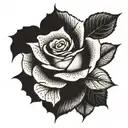 rose perseverance tattoo design idea