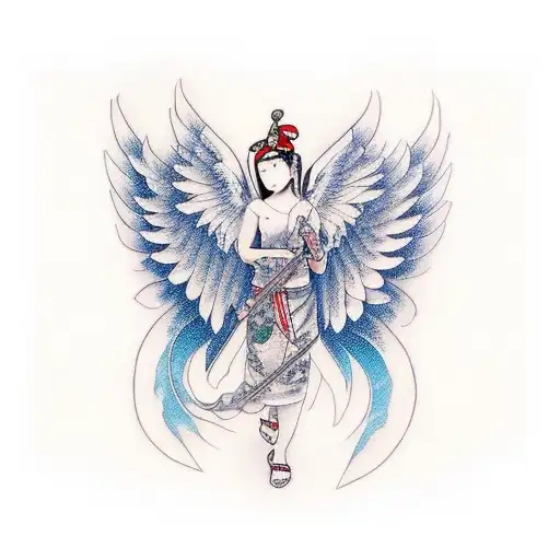 biblically accurate angel  tattoo design idea