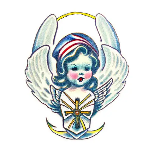 biblically accurate angel  tattoo design idea