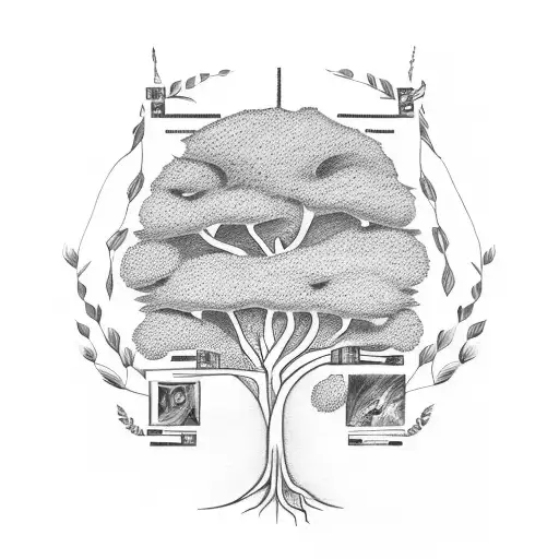 Family tree with the name kelly danisha justin devon jessie  tattoo design idea