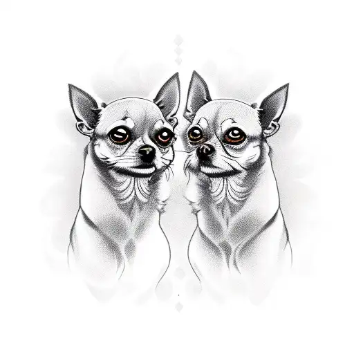 amor entre una persona y un chihuahua tattoo design idea