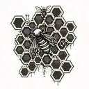 beehive honeycomb pattern tattoo design idea