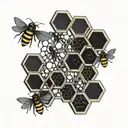 beehive honeycomb pattern tattoo design idea