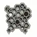 beehive honeycomb pattern tattoo design idea