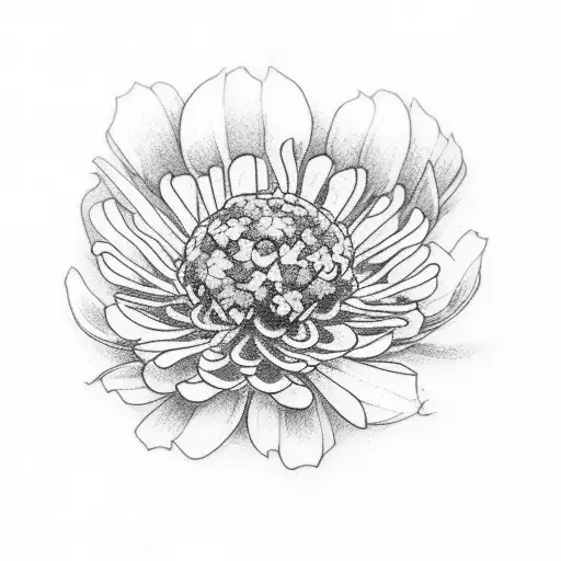 zinnia tattoo design idea
