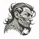 split face made tattoo design idea