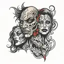 split face made tattoo design idea