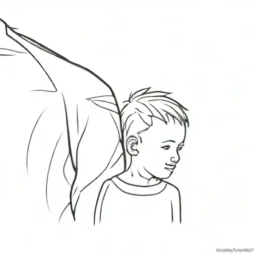 grandfather and grandson tattoo design idea