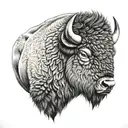 Bison head tattoo design idea