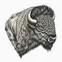 Bison head tattoo design idea