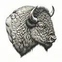 Bison head tattoo design idea