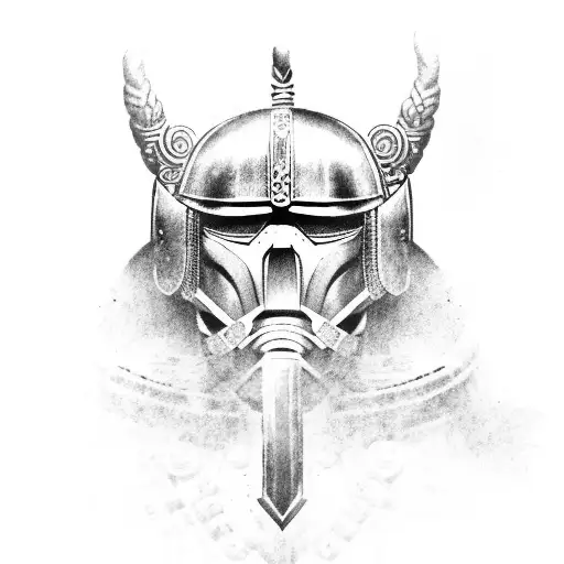 sleeve of helmets from different warrior cultures, Spartans, Vikings, knights, Aztecs, samurai, gladiators  tattoo design idea