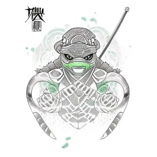 ninja turtle miguel angel tunic with nunchucks tattoo design idea
