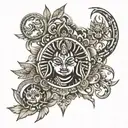 maha mritunjay mantra and shiva and trishul and yash and rekha and Deepak  tattoo design idea