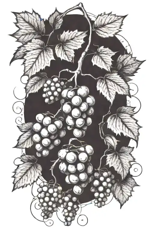 wine grapes tattoo design idea