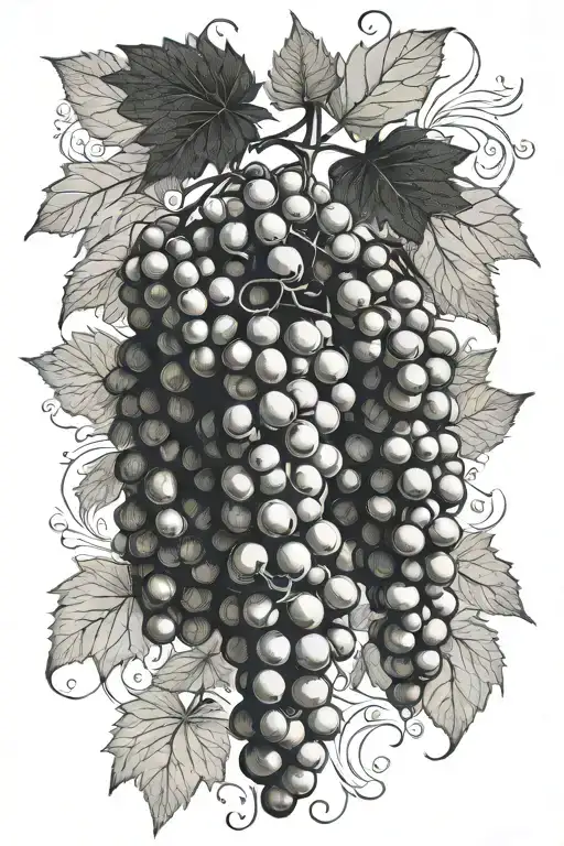 wine grapes tattoo design idea