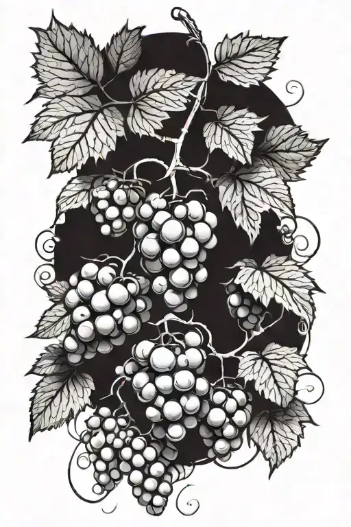 wine grapes tattoo design idea