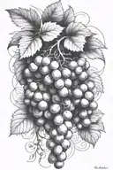 wine grapes tattoo design idea