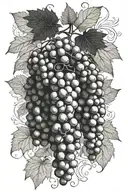wine grapes tattoo design idea