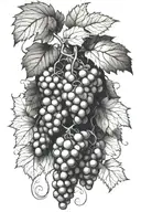 wine grapes tattoo design idea