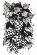 wine grapes tattoo design idea