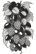 wine grapes tattoo design idea