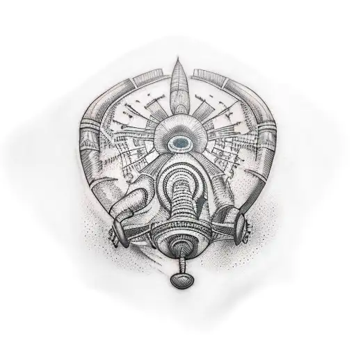 african village tattoo design idea