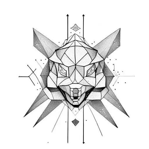 polygonal space tattoo design idea