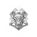 polygonal space tattoo design idea