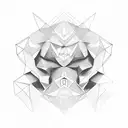 polygonal space tattoo design idea