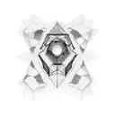 polygonal space tattoo design idea
