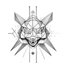 polygonal space tattoo design idea