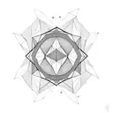 polygonal space tattoo design idea