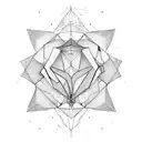 polygonal space tattoo design idea