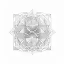 polygonal space tattoo design idea