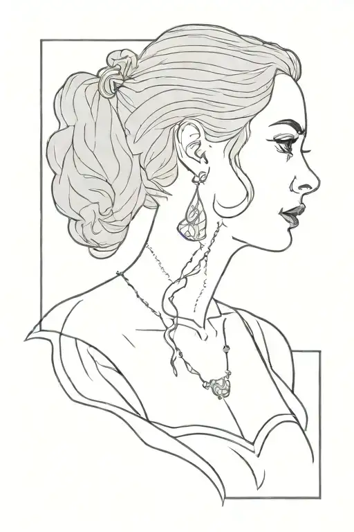 a tattoo of the outline of the character nell from the haunting of hill house with the shadow of the bent neck lady tattoo design idea