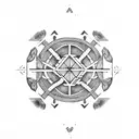 Pattern big archaic runes tattoo design idea