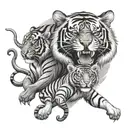 tiger and monkey tattoo design idea