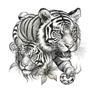 tiger and monkey tattoo design idea