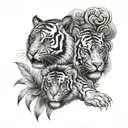 tiger and monkey tattoo design idea