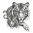 tiger and monkey tattoo design idea