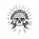 Indian chief skull tattoo design idea