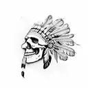 Indian chief skull tattoo design idea